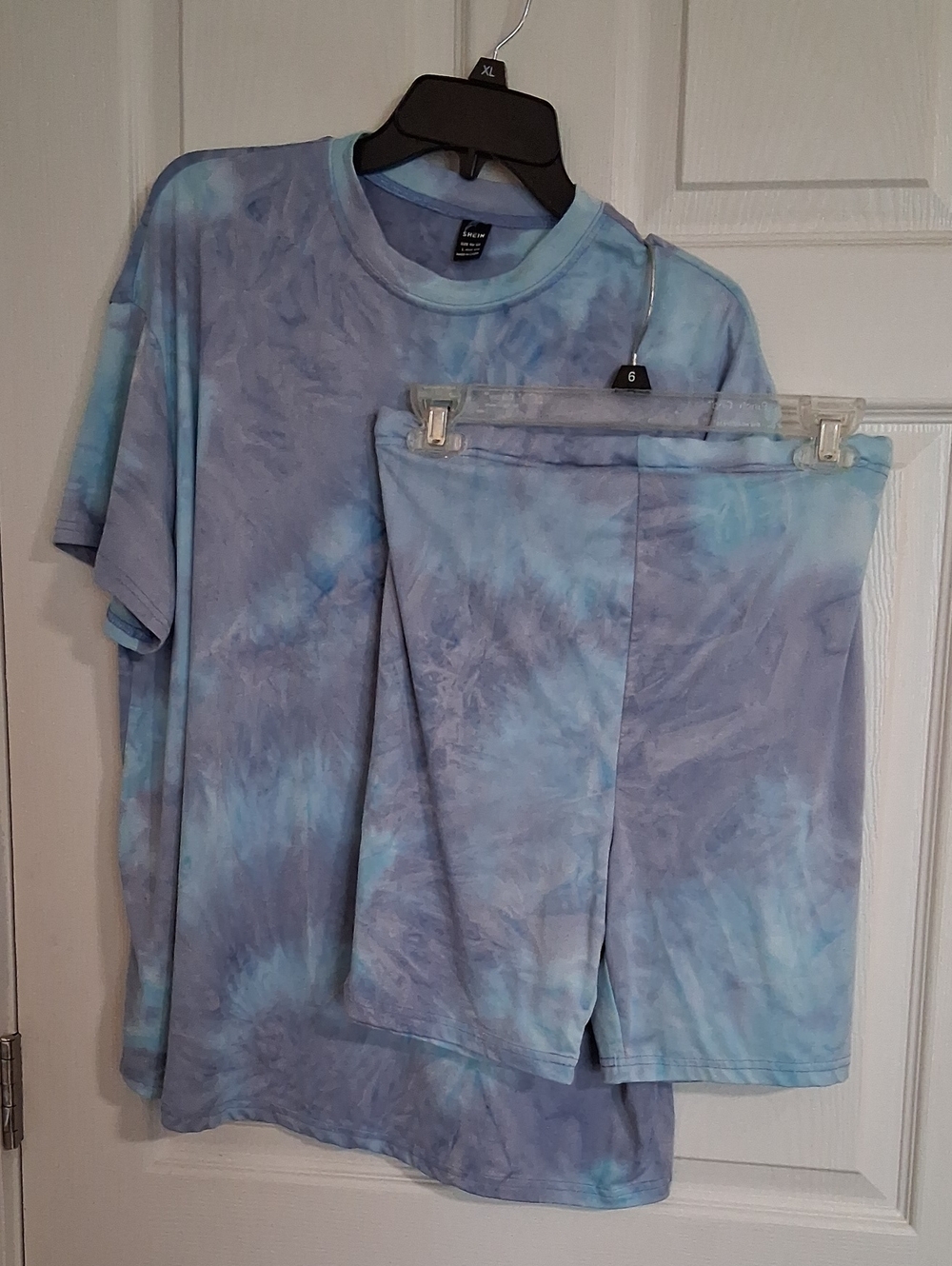 SHEIN Tie-Dye Blue Tee & Shorts Set - PAJAMAS